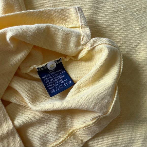 POLO Ralph Lauren 100% cotton yellow short sleeved collared top women’s medium - Picture 6 of 6